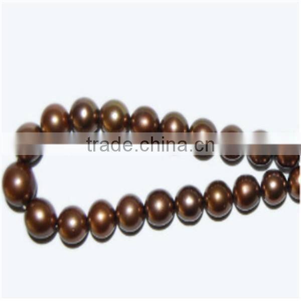 2016 fashion 12-14mm coffee round Tahitian pearl strand