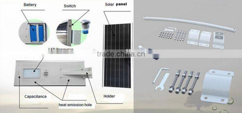 All in one solar power system super bright 18V 60W LED street light
