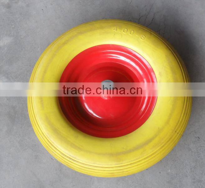 solid rubber powder wb6400 model wheel with solid axle
