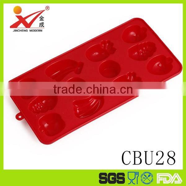 CBU28 FDA 12 connected Fruit shape silicone cake mould/ Pie pan