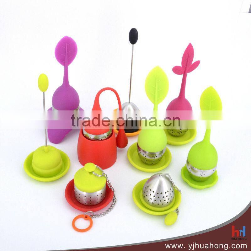 Food Grade Colorful Stainless Steel&Silicone Leaf Tea Infuser
