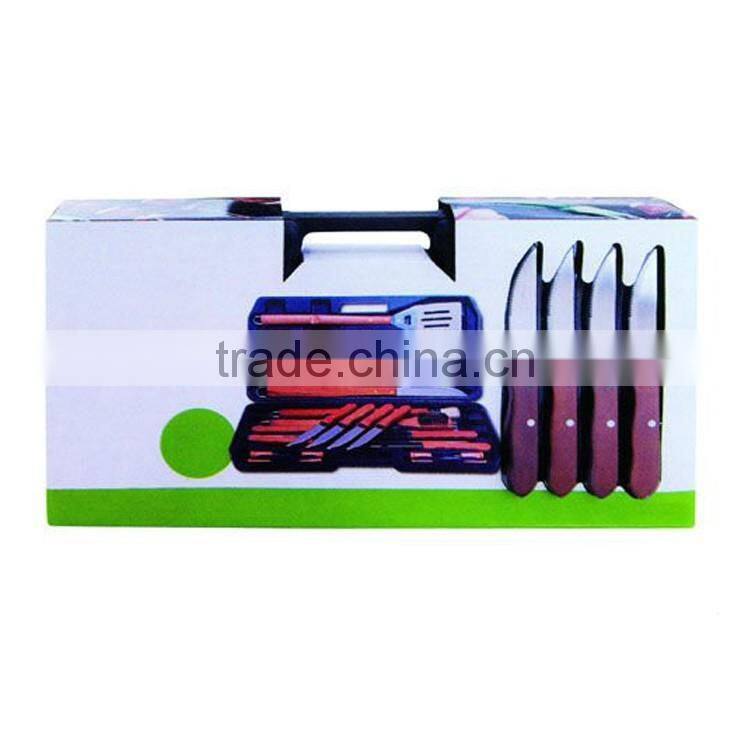Deluxe 22pcs bbq set with portable plastic boxes