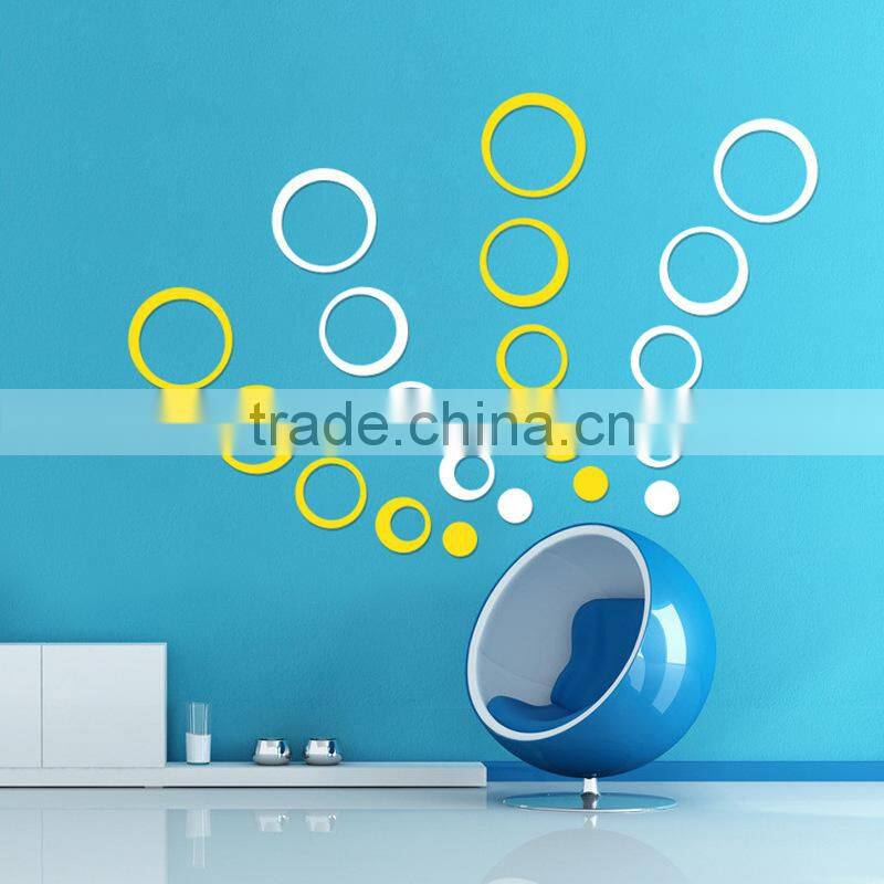 Fashion decorative circle DIY wall sticker , 3D sitting room custom wall stickers TV setting post