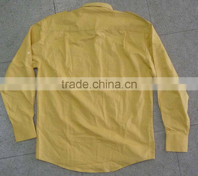 Men's 100% cotton twill casual long sleeve shirt with embroidery