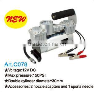 12V 150PSI Car Portable Air Compressor Tire Inflator with Light and Gauge