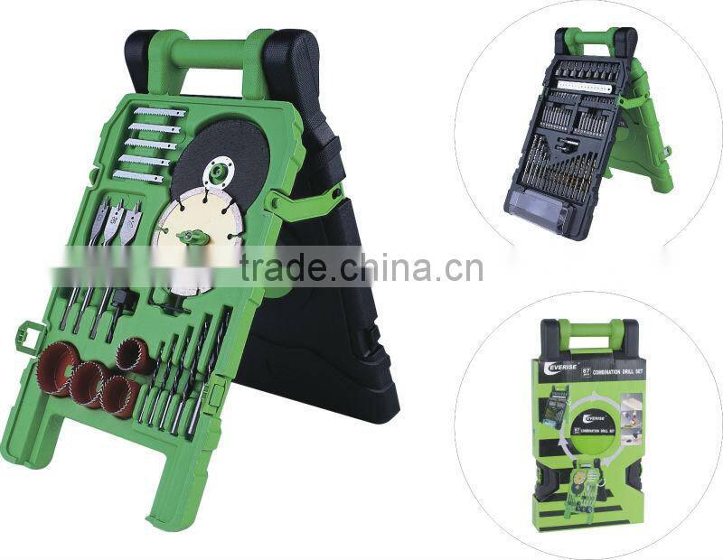 87pcs combination drill bit set in blow mold case