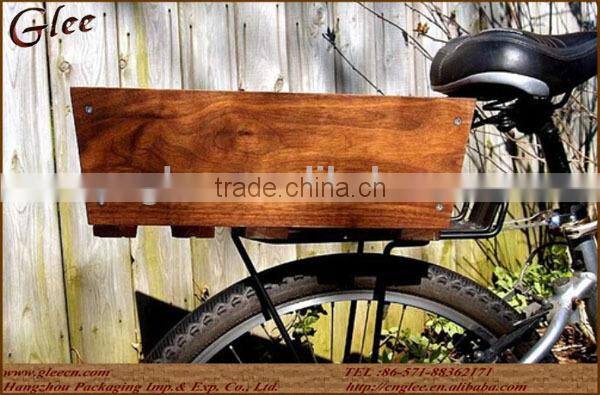 cheap wooden bike basket looks waterproof wooden crate