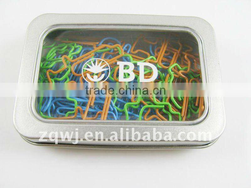 Fancy airplane shaped colorful paper clips