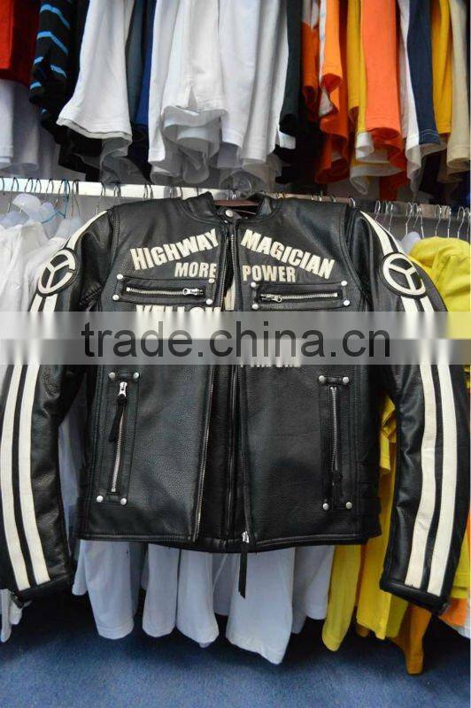 PU leather motorcycle jacket design/any logo available