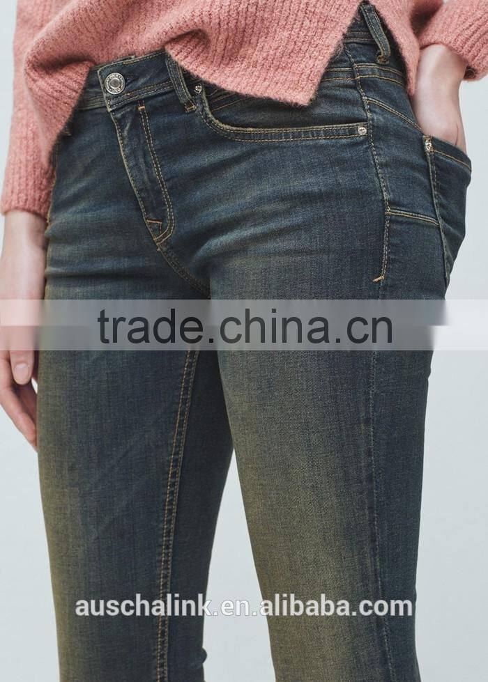 Autumn girls fashion style cheap jeans wholesale china