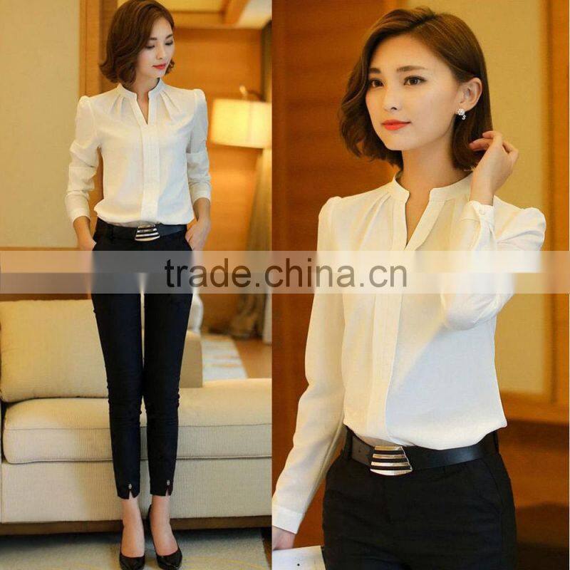 SZXX Tops Fashion Womens Lady V-Neck Long Sleeve Casual Blouse