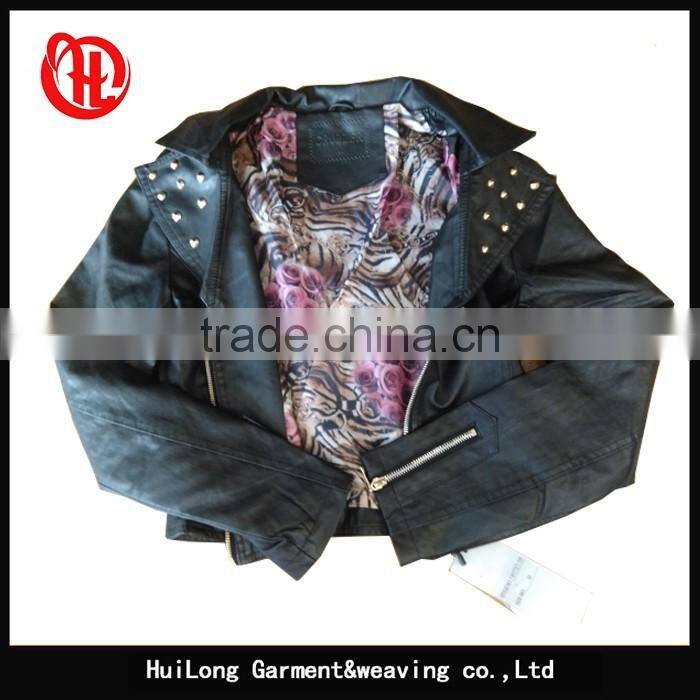 2017 ladies PU short cool motorcycle jacket wholesale