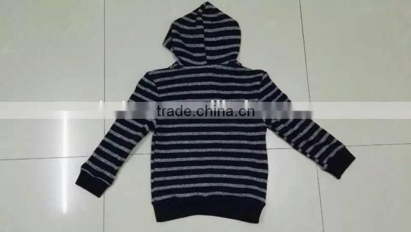 Yiwu stocks lots boy's fashion stripe hoodies pullover