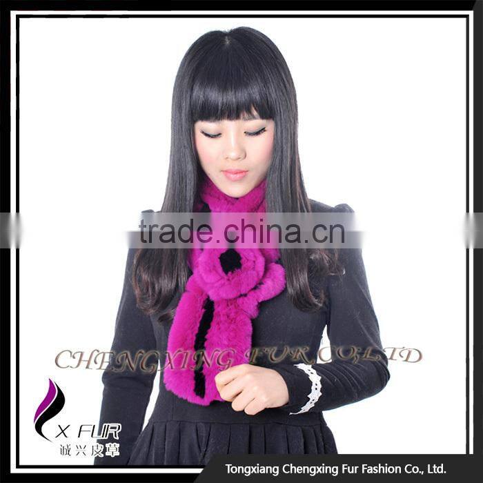 CX-S-165B 2016 New High Quality Stock Scarf Rose Rex Rabbit Fur Scarf Women