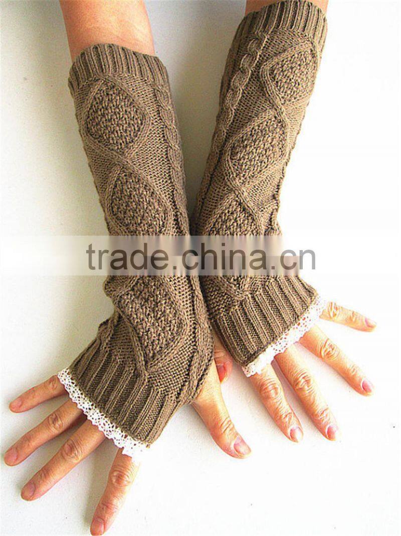 Wholesale knitting pattern women fingerless gloves