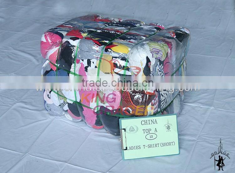 Wholesale Baled Sorted Ladies Short Sleeve T-shirt Used Clothing California style