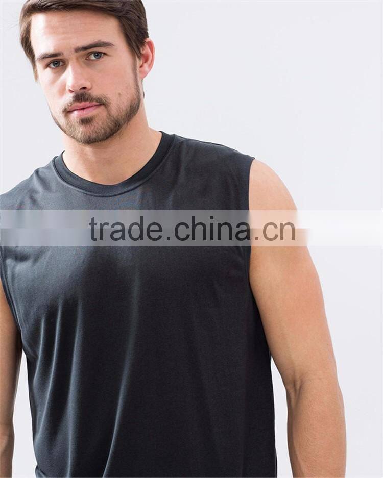 Black athletic men's tank top gym