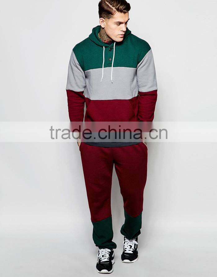 American style fashion color block jogger sweatpants for man