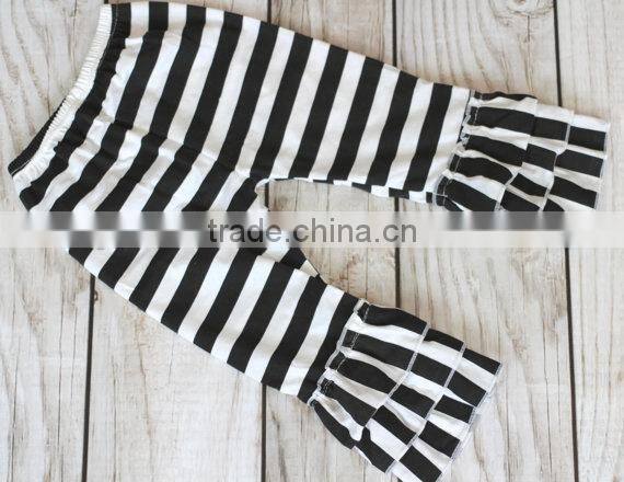 Fashion children's clothing baby girl stripe sew sassy icing legging ruffle baby harem pants
