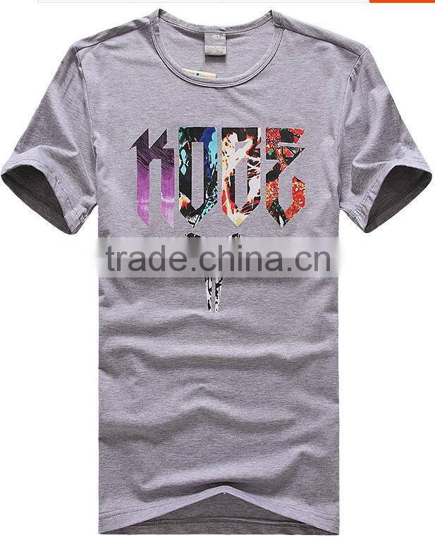 New design Comfortable Short Sleeve Organic Cotton Casual T shirt Heat Transfer Tees