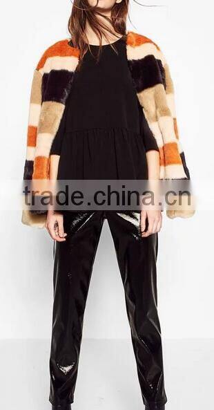 Runwaylover EY2367B 2017 Ladies Nine Point Sleeve Pure Color Blouse