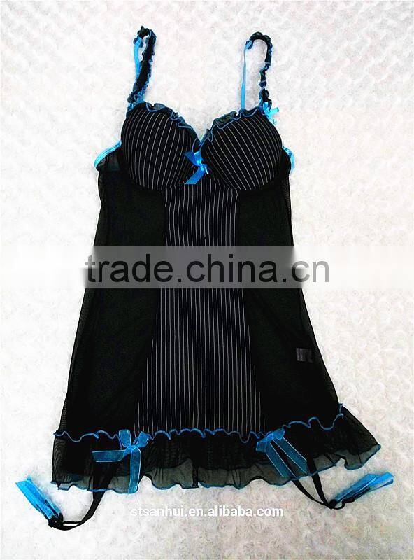 Sheer lingerie Ladies fashion striped lingerie shaper sexy underwear