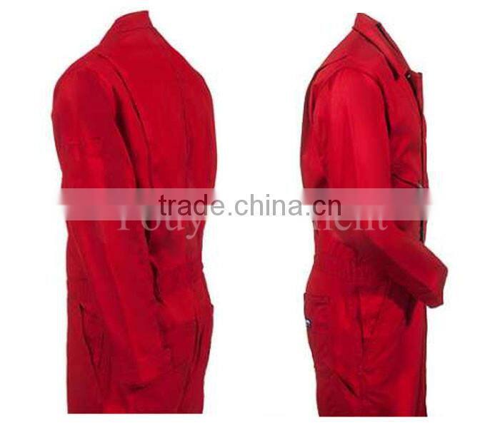red 100%cotton anti static workwear overall for mechanic