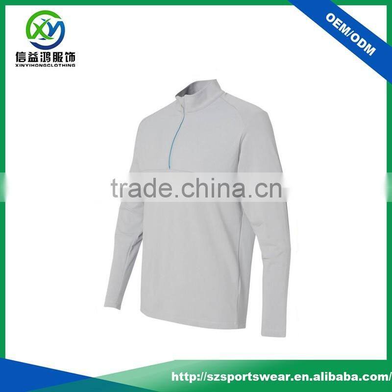 OEM 90/10 Polyester / Elastane Mesh Stitching Quarter-Zip Mens Sweat Pullover