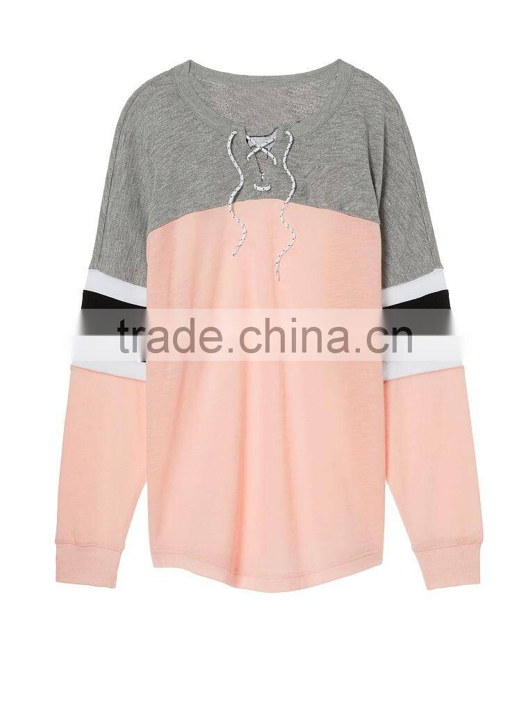 Dongguan womens long sleeve pullover sweatshirts without hood