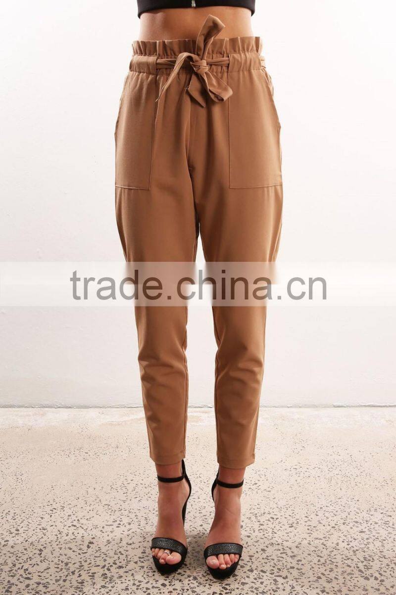 Most fashionable custom after midnight pant with puckering, pockets and tie