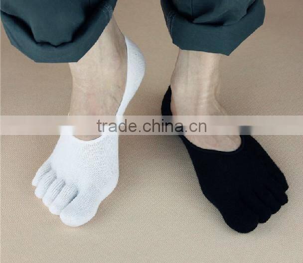 Pure cotton invisible fingers Socks male cotton toe sock