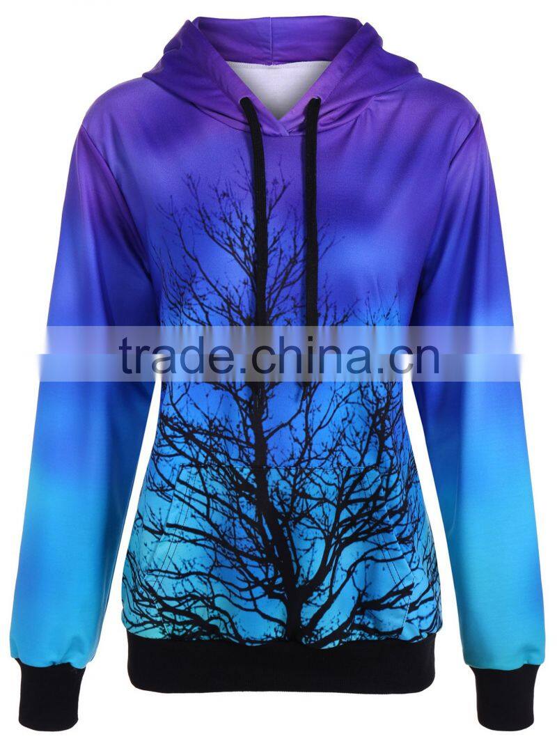 High quality cheap price o neck woman sublimation print hoodie sweatshirt selling