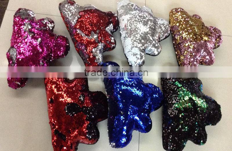 Newest Hot Selling Home Decorative Star Shaped Two-color Toned Reversible Sequin Pillows