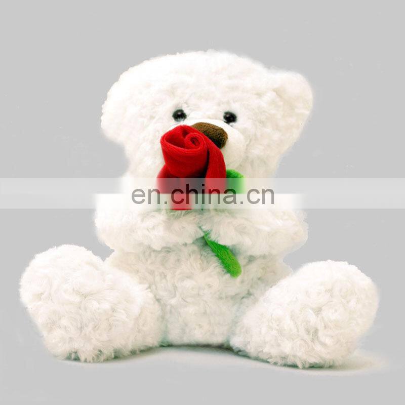 Custom Teddy Bear With Bouquet White Bear Plush Flower Valentine Stuffed Toys