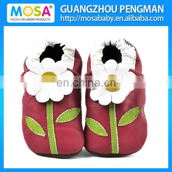 Toddler Girl Soft Sole Genuine Leather White Shoes Cherry Pattern Size 0-4 Years