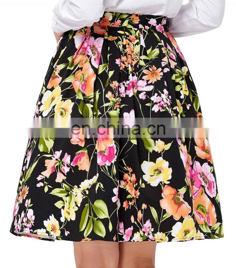 19 Colors ! Grace Karin Cheap Occident Short Retro Vintage 50s Floral Print Cotton Skirt CL6294-11#