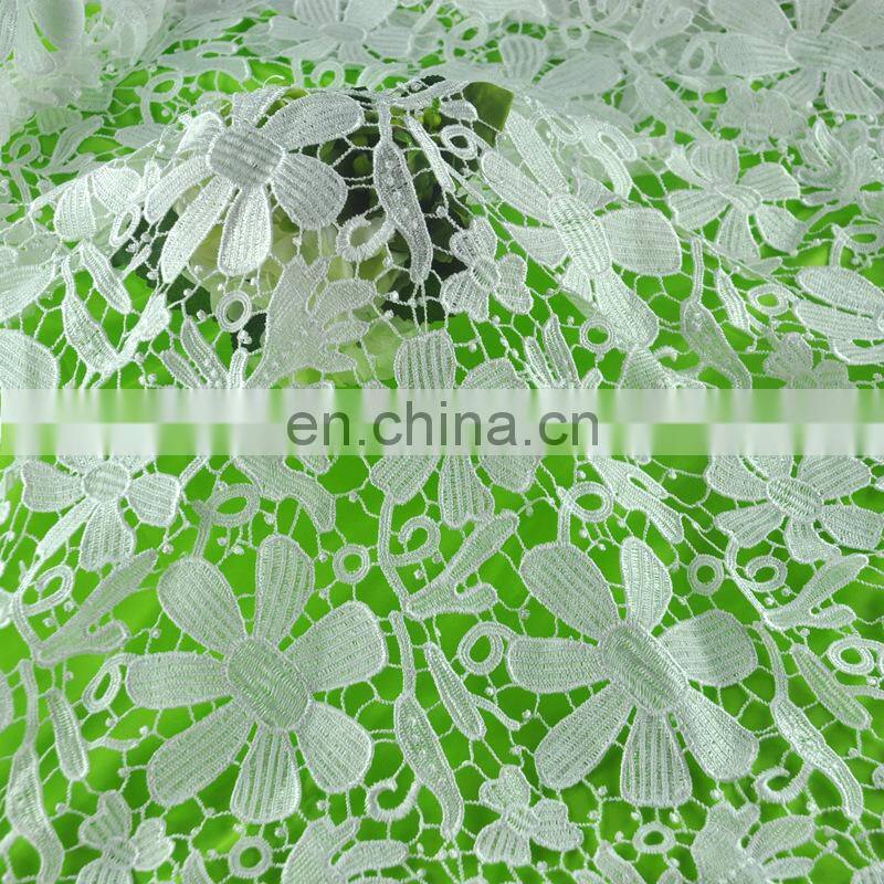 2017 hot sale good quality 100% polyester embroidery lace fabric for dress