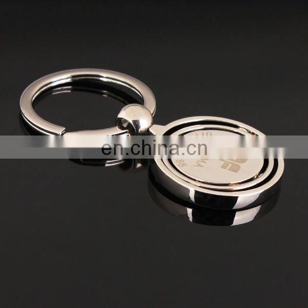 Custom logo Round spinner keychain