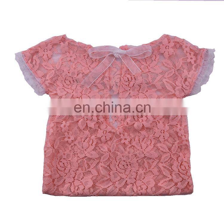 Summer newborn short sleeve lace romper photo prop baby bodysuit romper