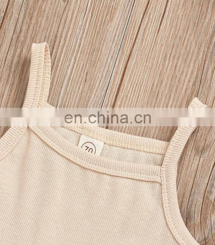 Kids ribbed Outfit Baby Girls Summer Clothing Set Solid Color Infant Vest Tops Tutu Shorts 2pcs Clothing for 0-24m