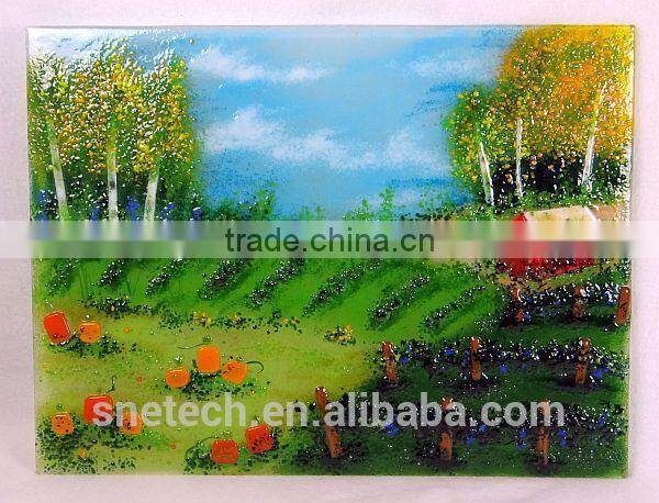 fused glass as interior wall or ceiling decoration