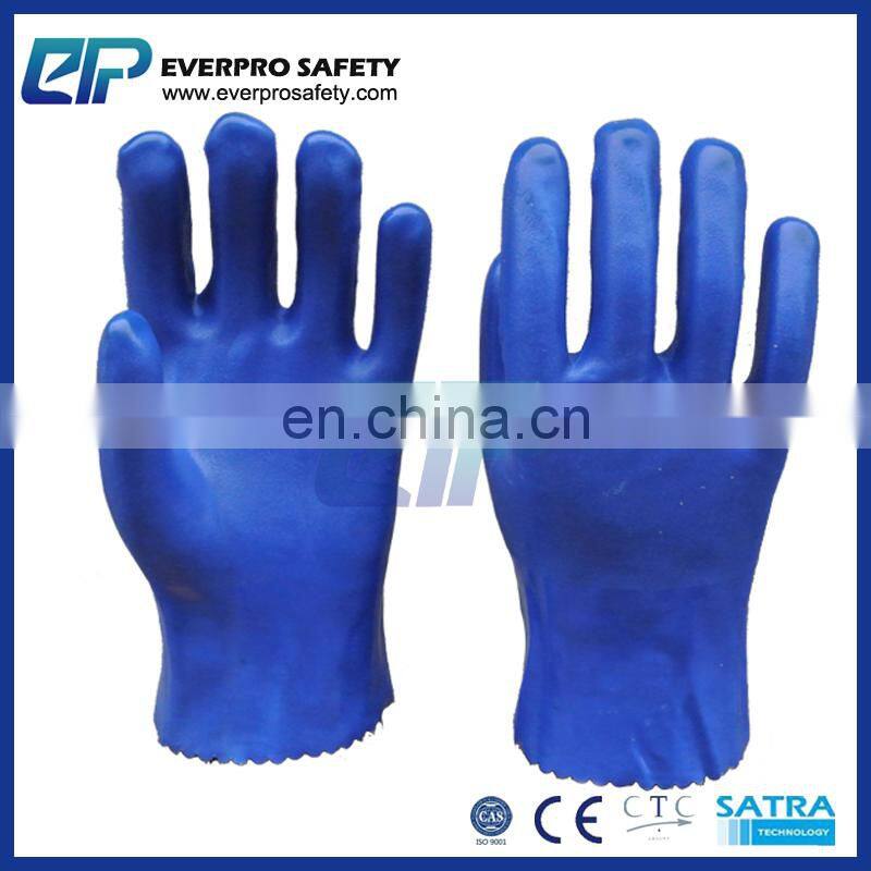 Heavy Duty PVC Winter Work Gloves with Gauntlet Cuff Liquid And Chemical Resistant