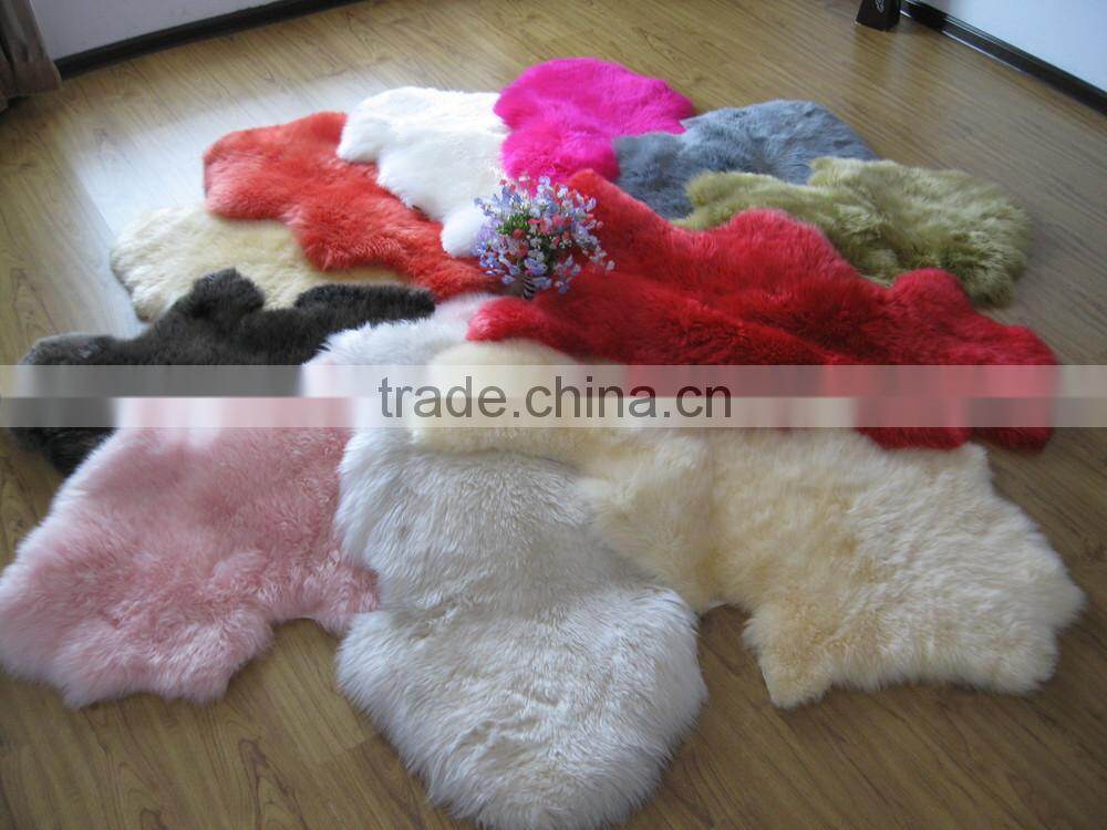 Real new zealand pink sheepskin rug