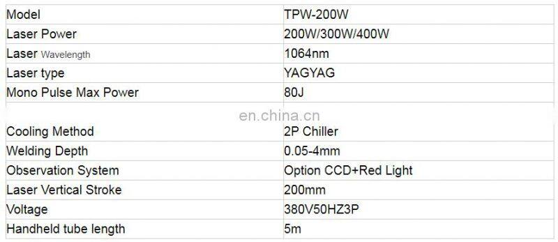 TIPTOPLASER YAG Fiber Optic Laser Welding Machine 200W 300W Channel Letter Laser Welder With Cheap price