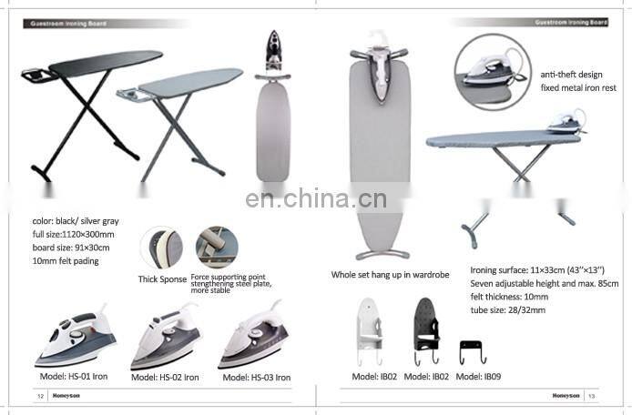 Honeyson hotel room wall hung ironing board set iron