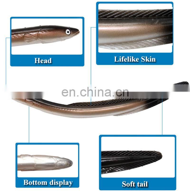 Amazon Hot Sale Soft Fish 30mm 56g Wholesale Fishing Tackle Equipment Soft Eel Lures