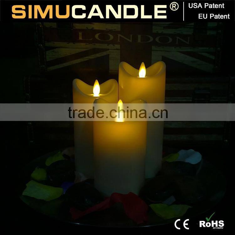 Fancy Design Flameless Led Candle with Moving Flame, with USA and EU Patent