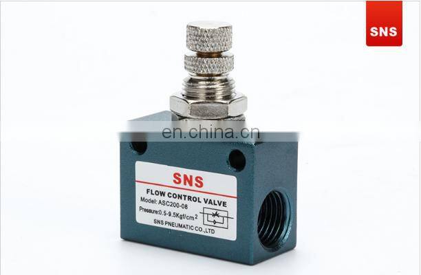SNS ASC Series manual pneumatic one way flow speed throttle valve air control valve
