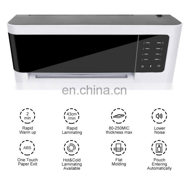Factory Price Quartz Tube Automatic Cold Hot Plastic A4 Laminator 4 Rollers Quick Warming Up Fast Laminating Machine
