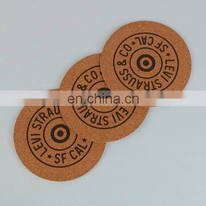 90mm Eco-Friendly Wholesale Round Custom Cork Coaster with Advertising Logo Print Cork Pad